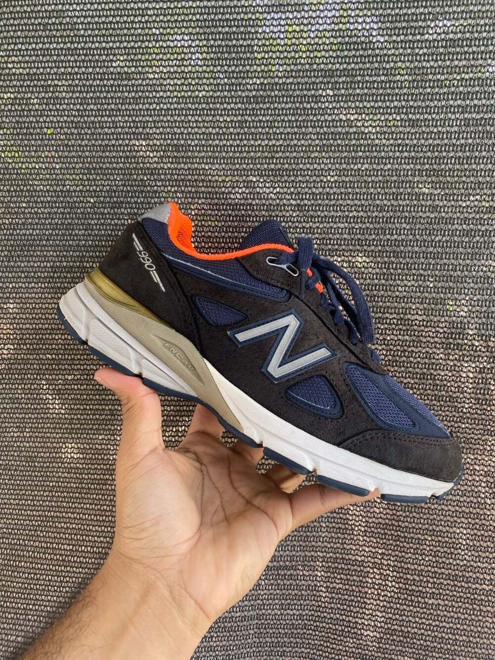 New Balance 990v4 Made in USA Women's Size 8 Running Shoes Navy Orange